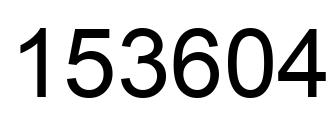 Number 153604 black image