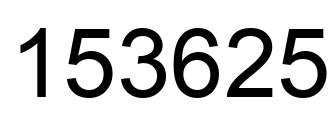 Number 153625 black image