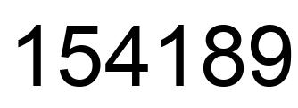 Number 154189 black image
