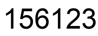 Number 156123 black image