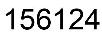 Number 156124 black image