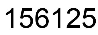 Number 156125 black image