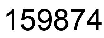 Number 159874 black image