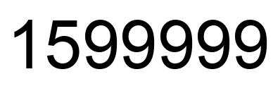 Number 1599999 black image