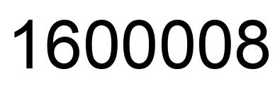 Number 1600008 black image