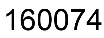 Number 160074 black image