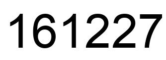 Number 161227 black image