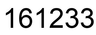 Number 161233 black image