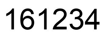 Number 161234 black image