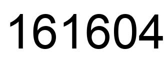 Number 161604 black image