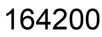 Number 164200 black image
