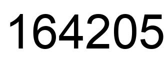 Number 164205 black image