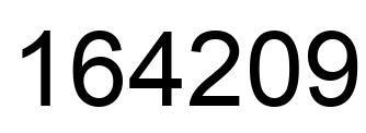 Number 164209 black image