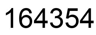 Number 164354 black image