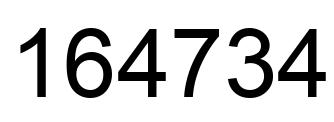Number 164734 black image