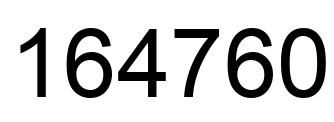 Number 164760 black image