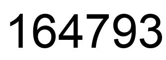 Número 164793 imagen negro