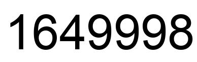 Number 1649998 black image