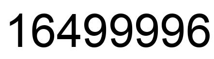 Number 16499996 black image