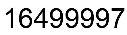 Number 16499997 black image