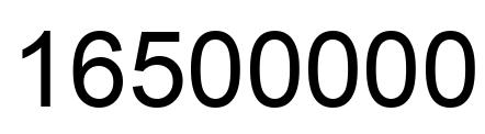 Number 16500000 black image