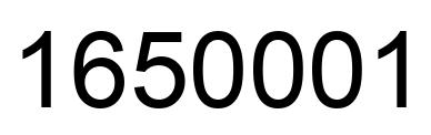 Number 1650001 black image