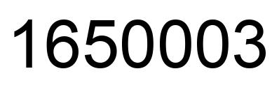 Number 1650003 black image