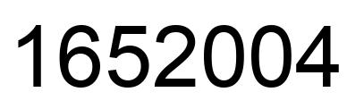 Number 1652004 black image
