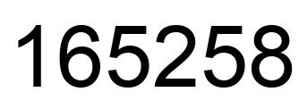 Number 165258 black image