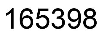 Number 165398 black image