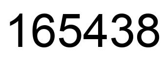 Number 165438 black image