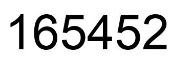Number 165452 black image