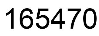 Number 165470 black image
