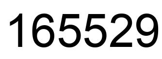 Number 165529 black image