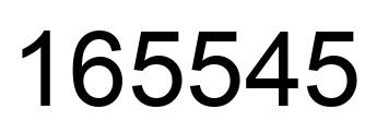 Number 165545 black image