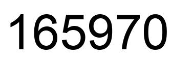 Number 165970 black image