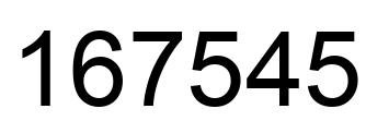 Number 167545 black image