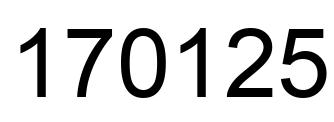 Number 170125 black image