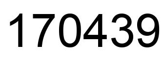 Number 170439 black image