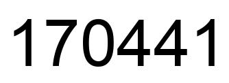 Number 170441 black image