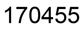 Number 170455 black image