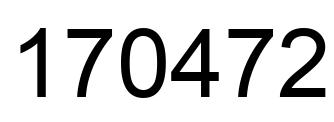 Number 170472 black image