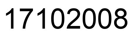 Number 17102008 black image