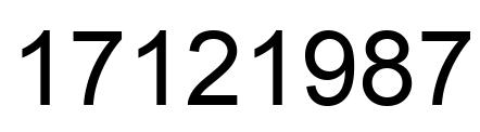 Number 17121987 black image