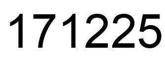 Number 171225 black image