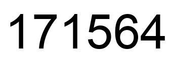 Number 171564 black image