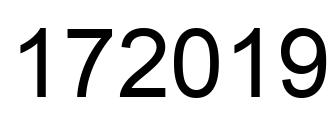 Number 172019 black image