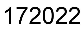 Number 172022 black image