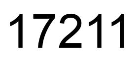 Number 17211 black image