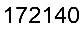 Number 172140 black image